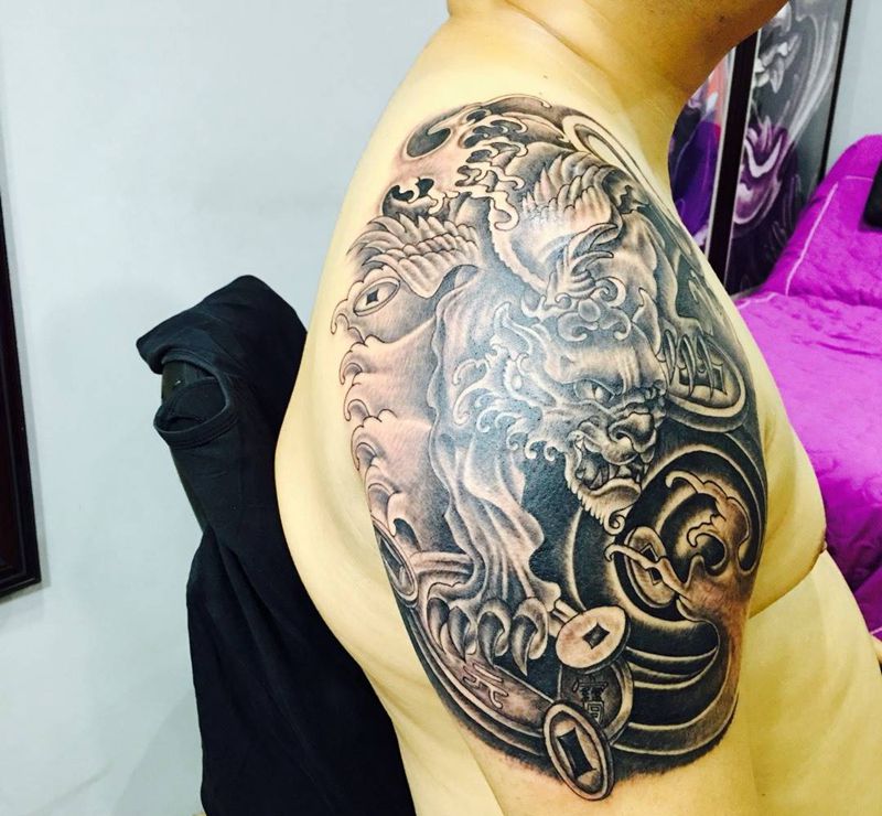 招财貔貅纹身图片