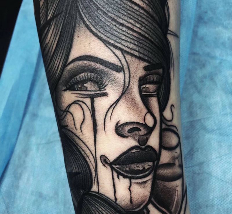 school荆棘女人纹身图片