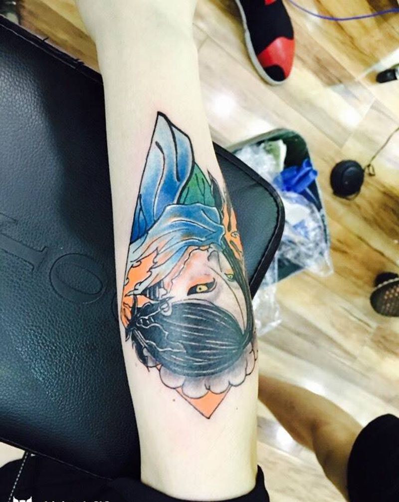 艺妓纹身图片_成品手臂传统人物纹身图案