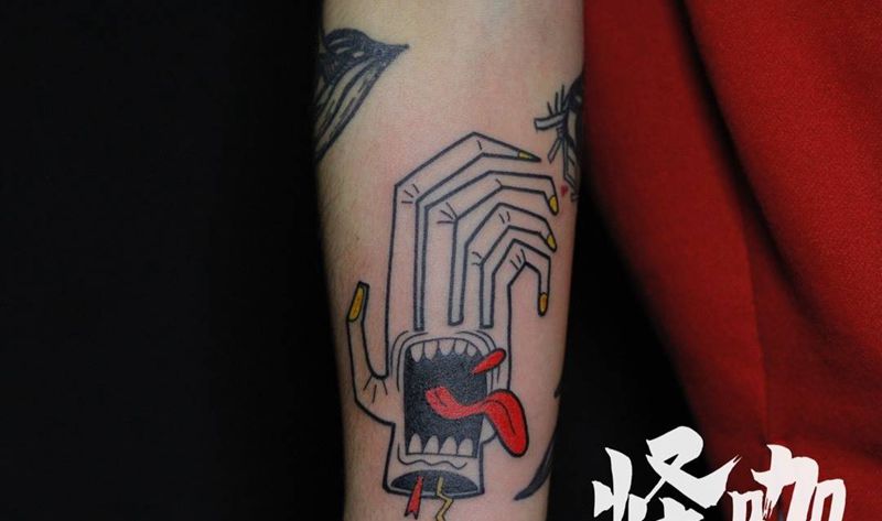 怪手手纹身图片