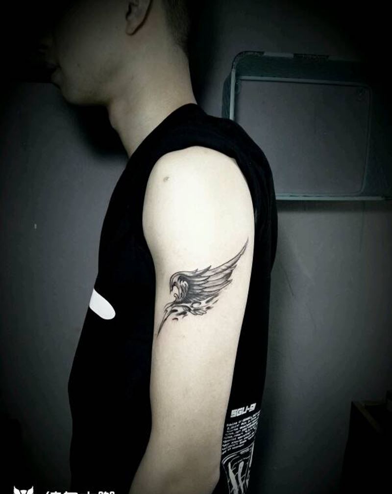 手臂翅膀纹身纹身图片_手臂手部欧美成品纹身图案