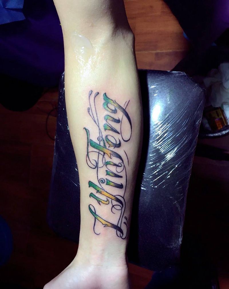 设计花体英文纹身图片_手臂手部字符纹身图案