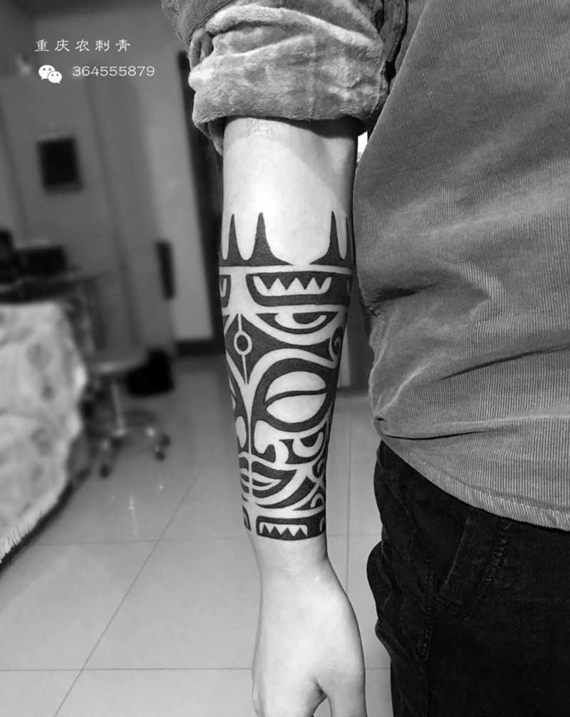 玛雅图腾纹身图片_手臂手部图腾纹身图案