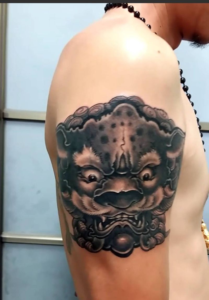 唐狮纹身图片
