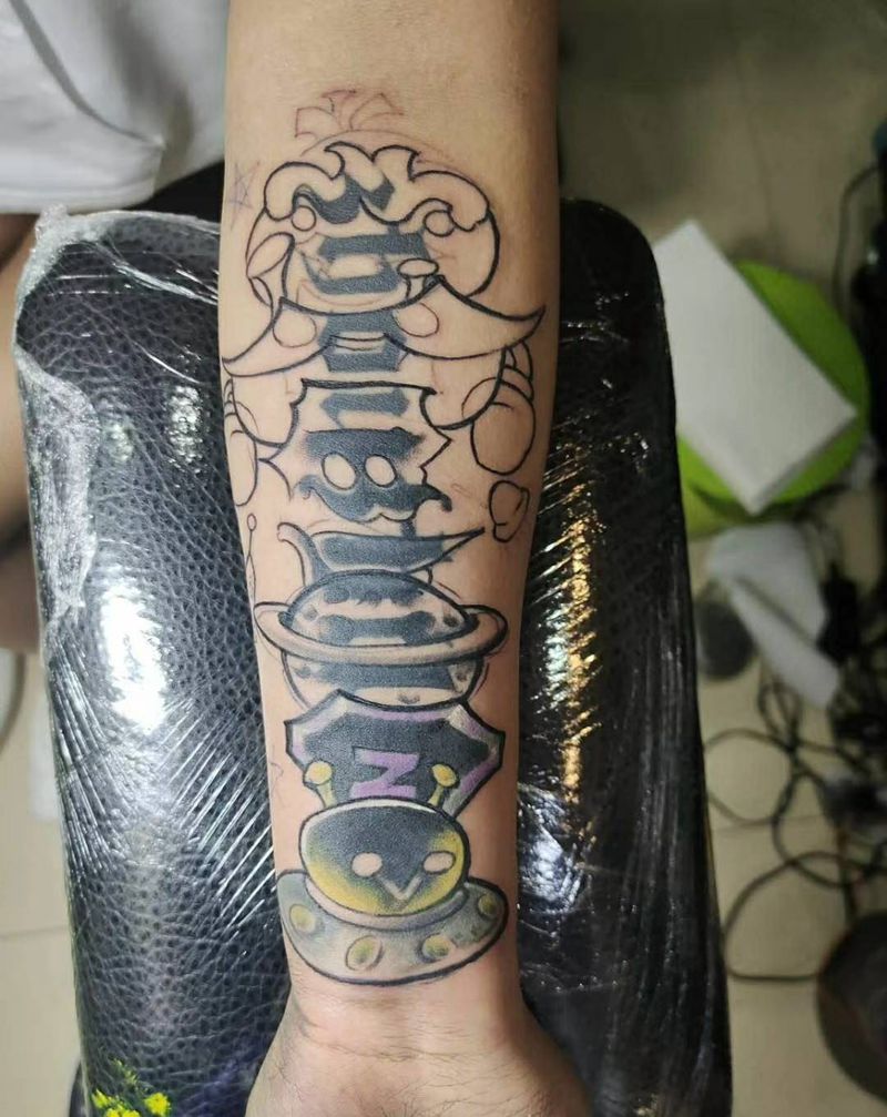 一个不一样的遮盖纹身图片_手臂遮盖卡通纹身图案