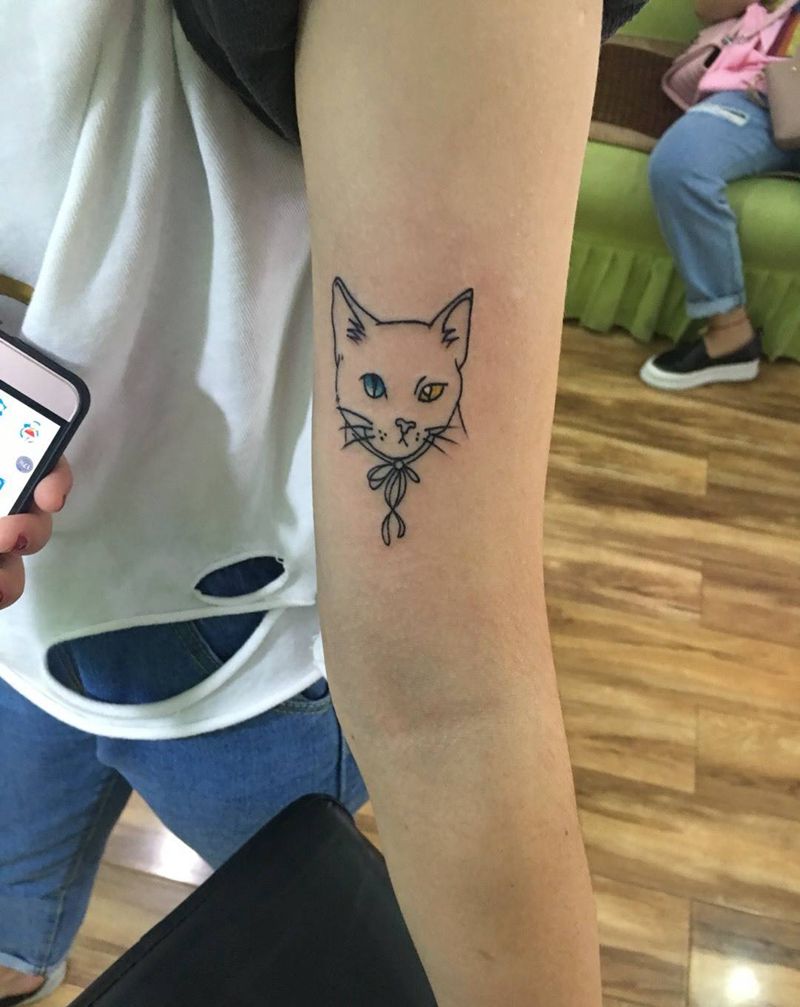 小淸新猫咪纹身图片