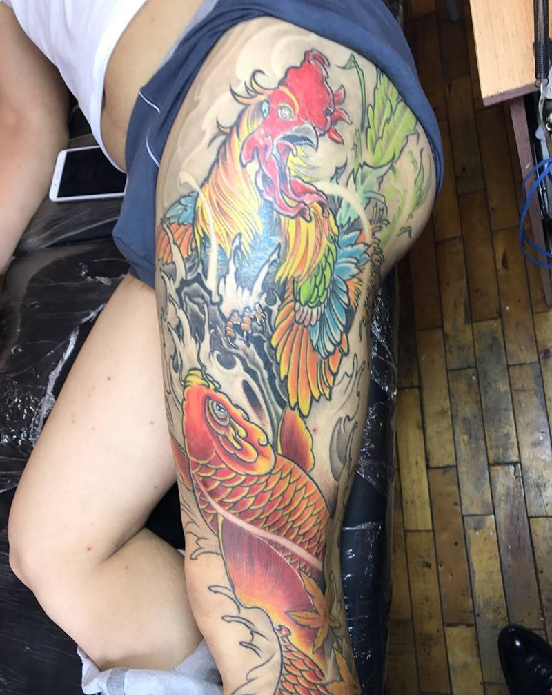 大公鸡 恢复后稍饰修理纹身图片