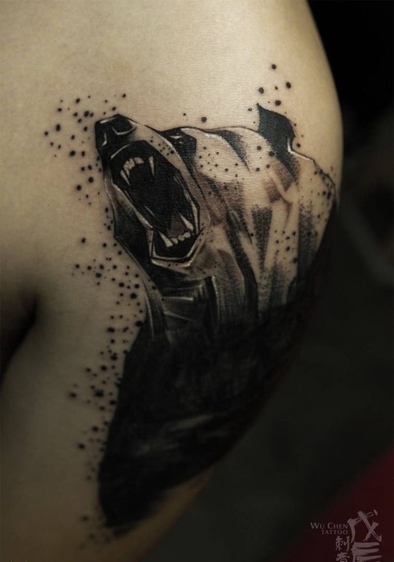 也是我现在的心情...纹身图片_成品肩部胸部手臂欧美动物熊猫熊猫纹身图案