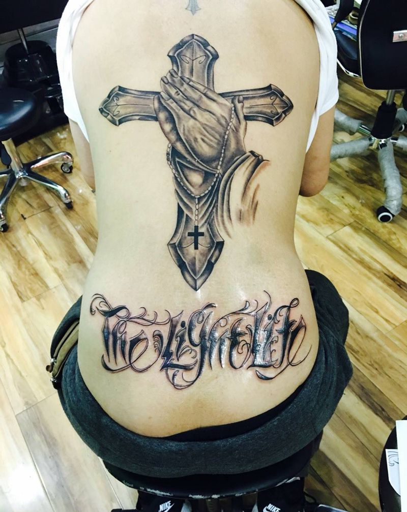 十字架英文纹身纹身图片