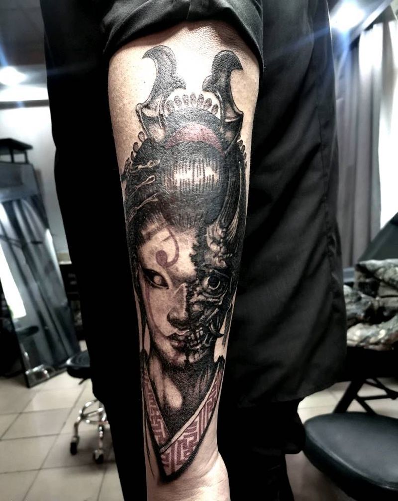 一念之间纹身图片_手臂新传统纹身图案