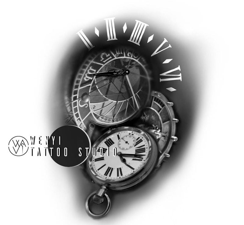 原创纹身手稿纹身图片_手臂腿部欧美写实纹身图案