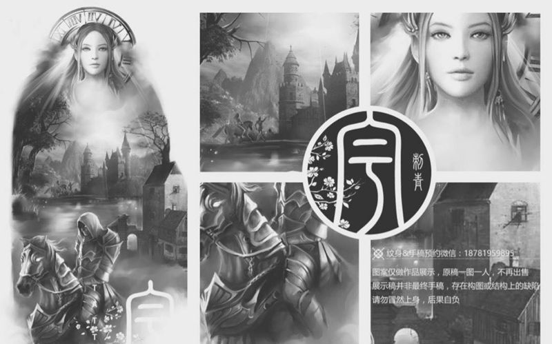 花臂定制手稿纹身图片_手稿手臂欧美写实人物原创纹身图案