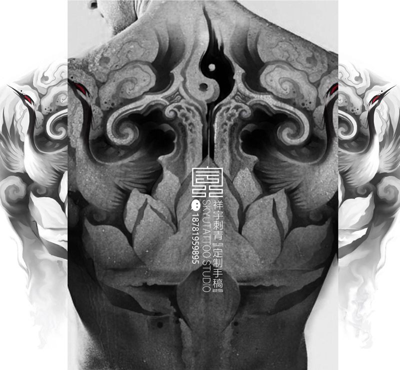 定制手稿纹身图片_背部纹身图案