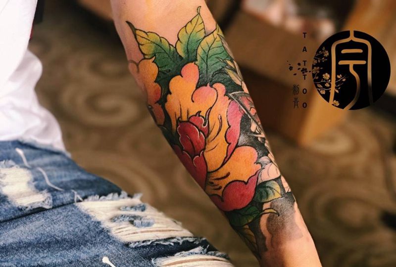 修改拼接纹身图片_成品手臂传统纹身图案