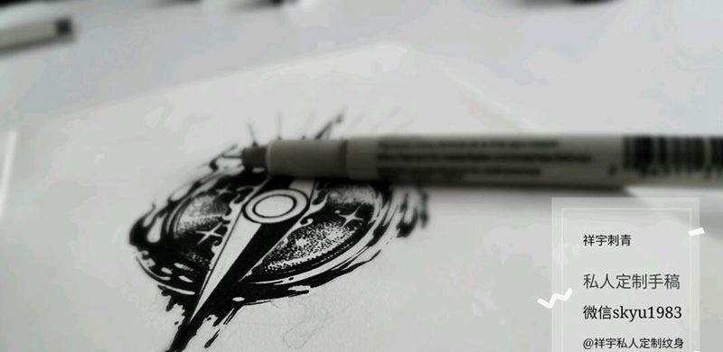 私人定制纹身手稿纹身图片_脚部欧美清新原创手稿纹身图案