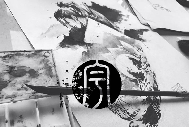 江湖纹身图片_手稿腿部传统原创人物纹身图案