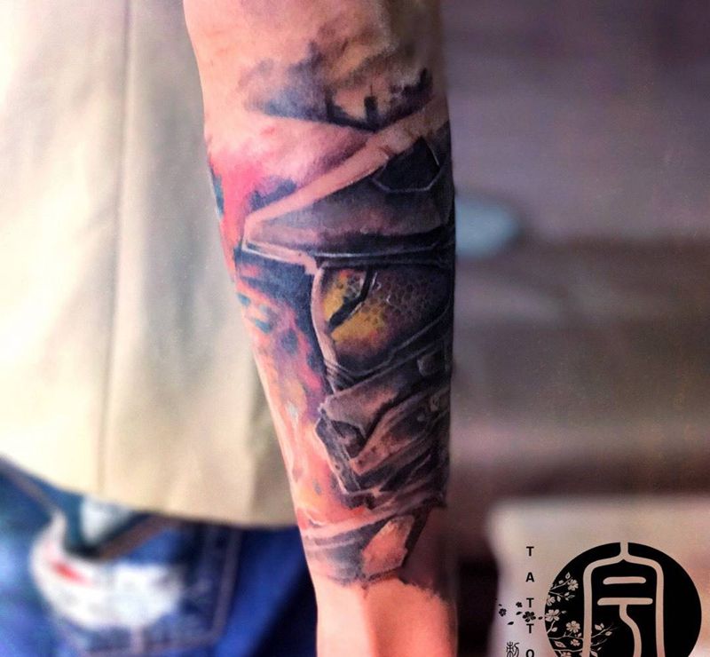 欧美彩色写实纹身图片_成品手臂写实欧美人物纹身图案