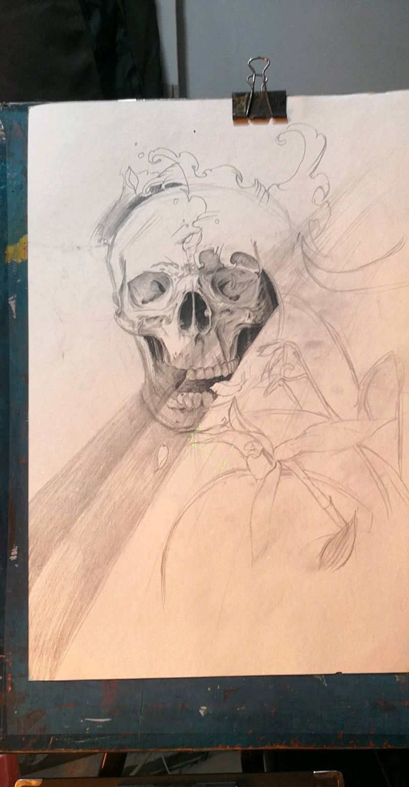 花臂手稿纹身图片