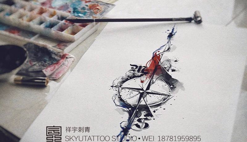 定制手稿纹身图片_手稿脚部原创清新字符图腾纹身图案