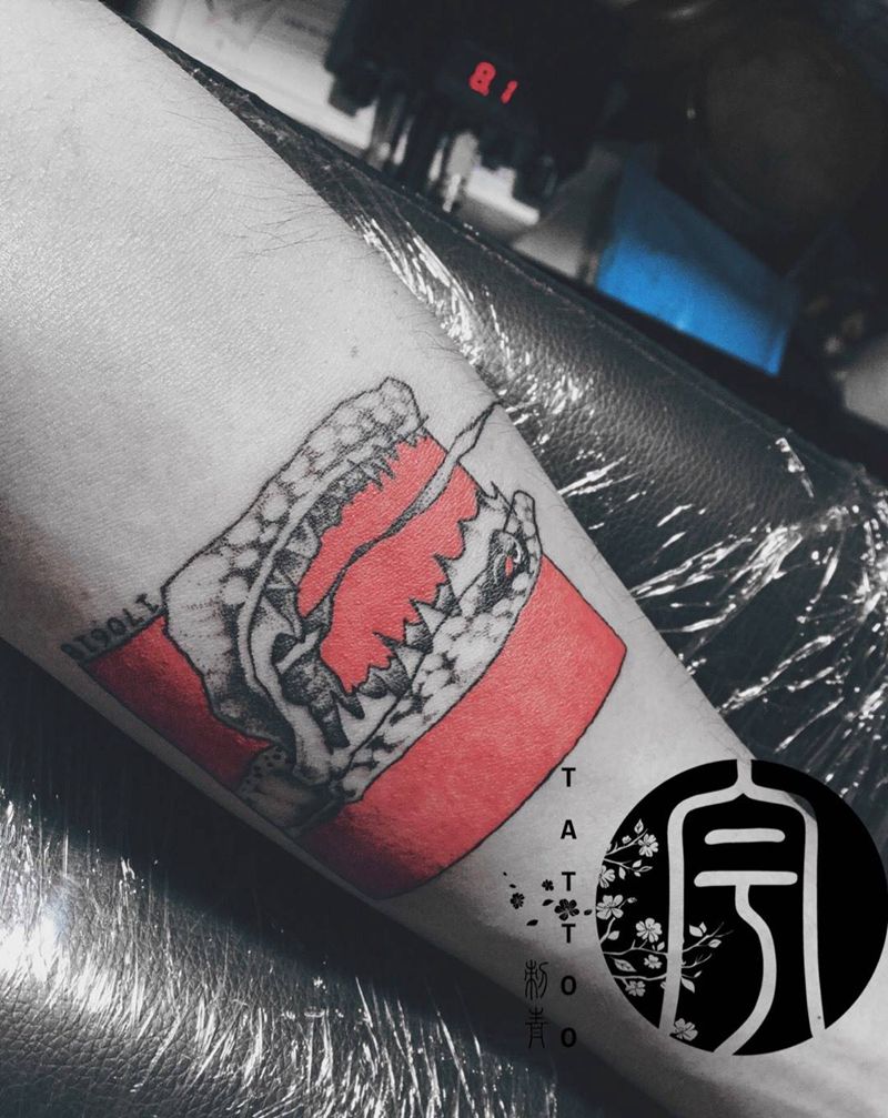 恐龙纹身图片_成品手臂清新动物原创纹身图案