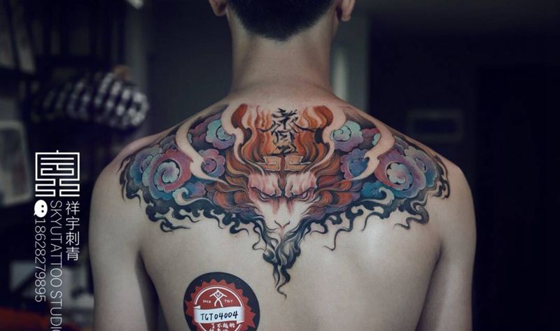 原创【齐天】纹身图片_背部新传统大圣纹身图案