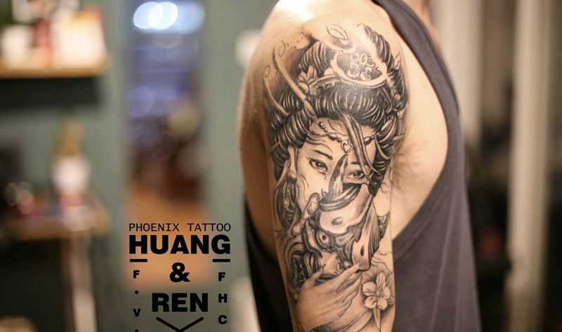 艺妓纹身图片_手臂纹身图案