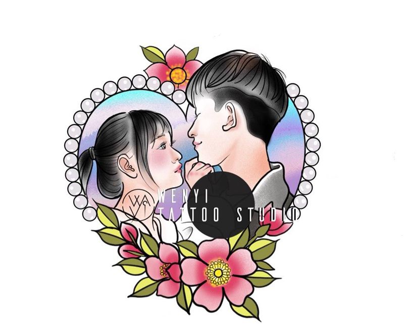 文一刺青——妙妙纹身图片_情侣原创手稿欧美清新纹身图案