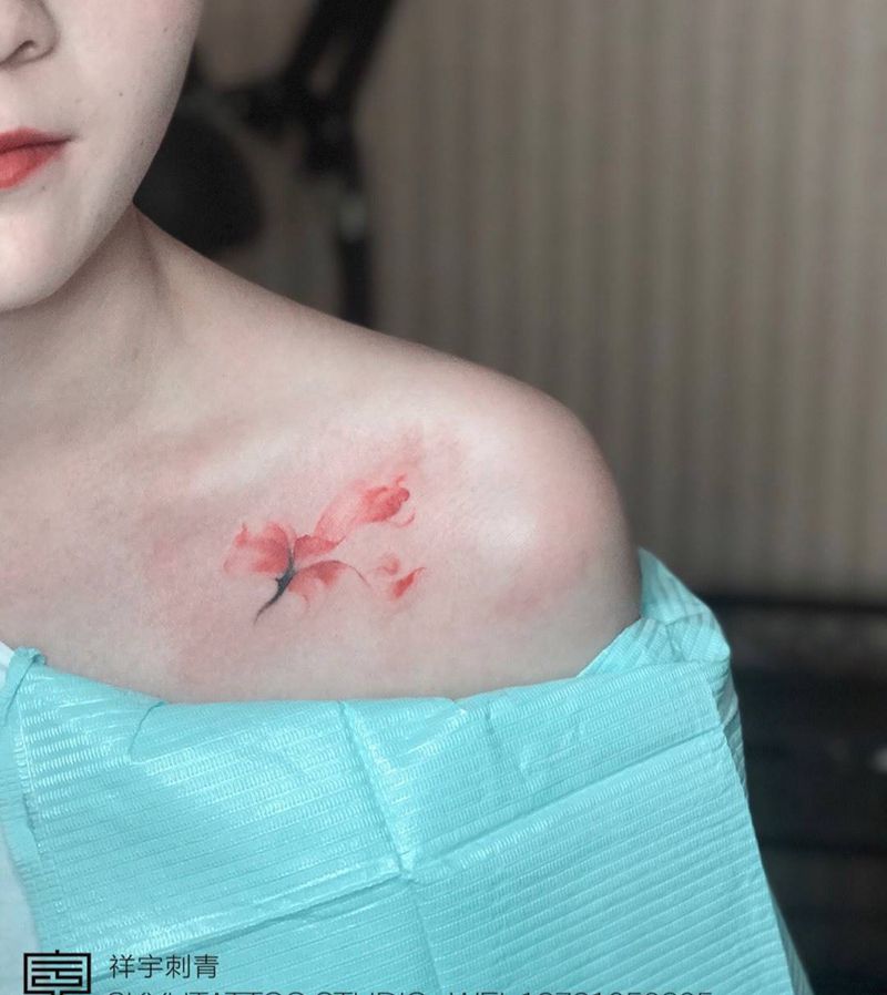 小清新纹身图片_成品脚部植物纹身图案