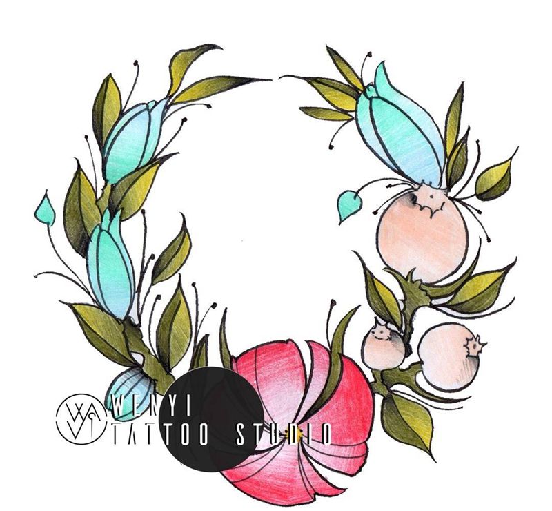 文一刺青——梦子     手稿展示纹身图片_手稿成品欧美清新原创纹身图案