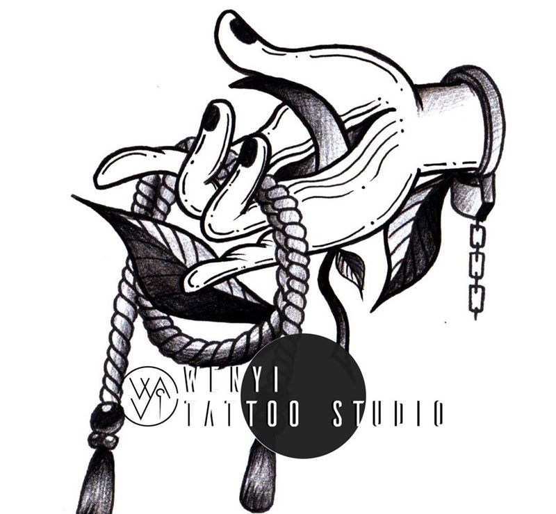 文一刺青——庭纹身图片_Blackwork成品手稿欧美原创纹身图案