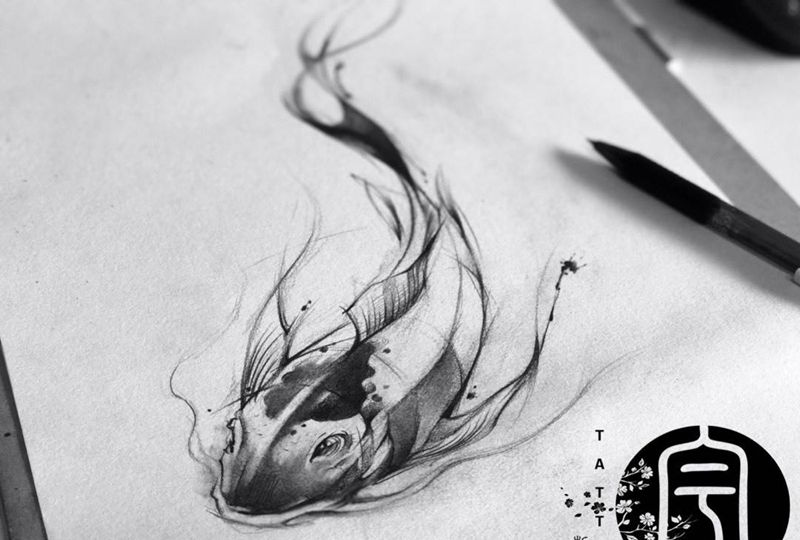 定制手稿纹身图片_手稿腰部动物原创纹身图案