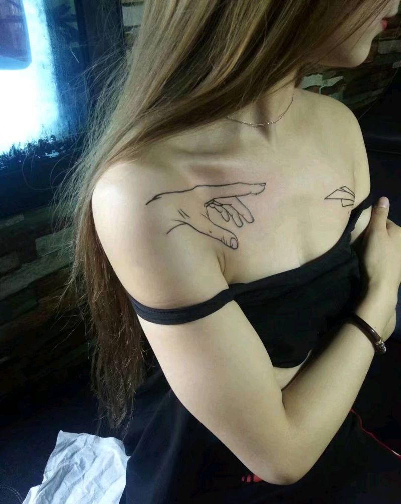 纸飞机纹身图片