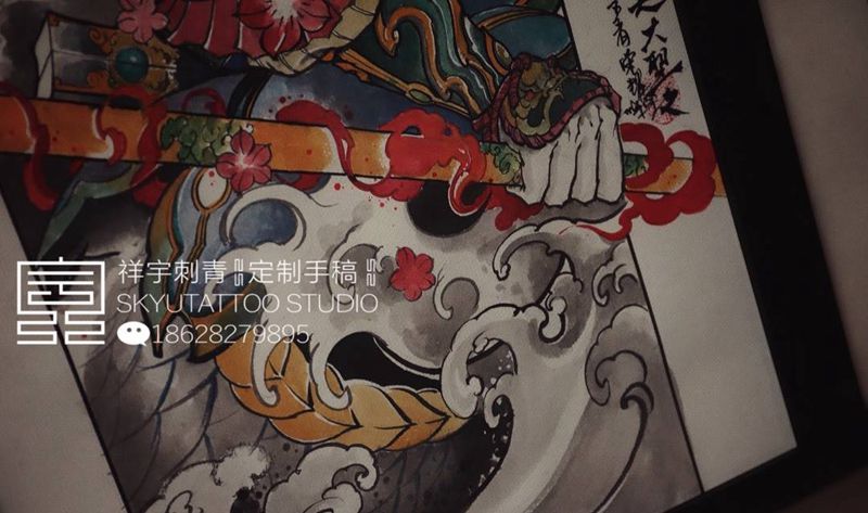 定制手稿纹身图片_手稿手臂原创鬼神纹身图案