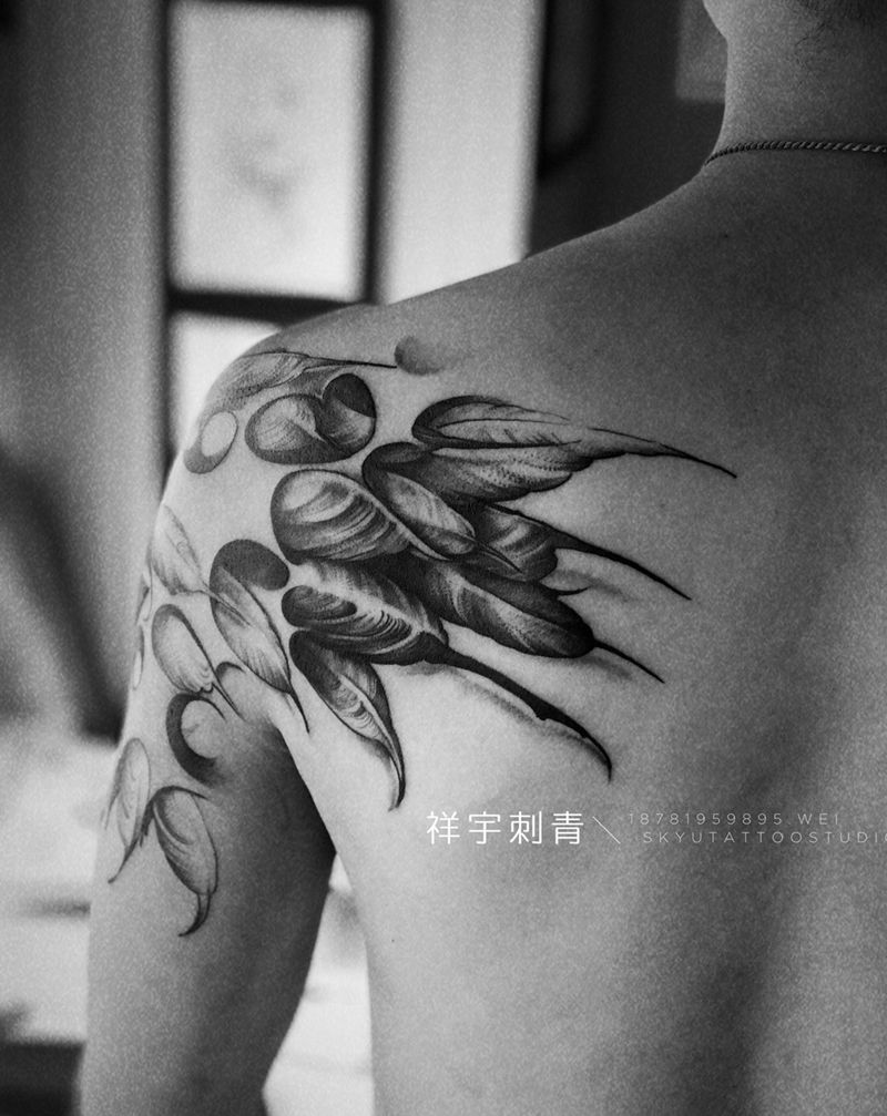 旧图结合纹身图片_成品手臂欧美原创纹身图案