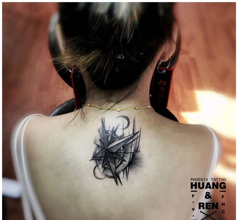 【指南针】  好不好看针痕纹身图片