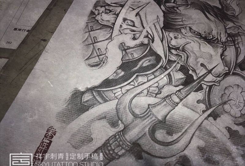 定制手稿纹身图片_腿部纹身图案