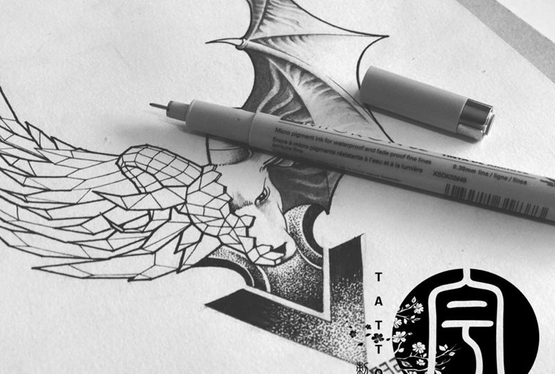 白羊座纹身图片_手稿手臂清新原创几何动物纹身图案