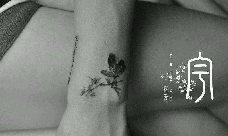 疤痕遮盖纹身图片_手臂清新国画动物原创成品纹身图案