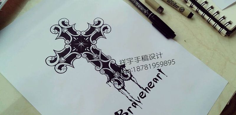 翻新纹身图片_手部欧美宗教原创纹身图案