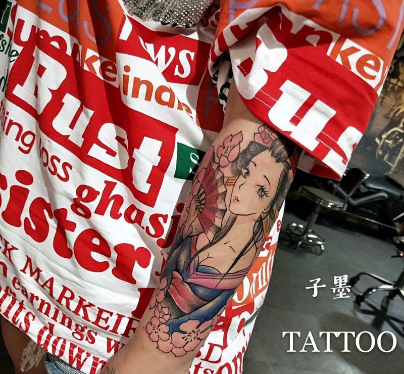 艺伎纹身图片_手臂手部纹身图案