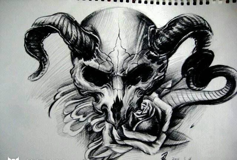 手稿细节及造型完善纹身图片_脚部欧美写实手稿纹身图案