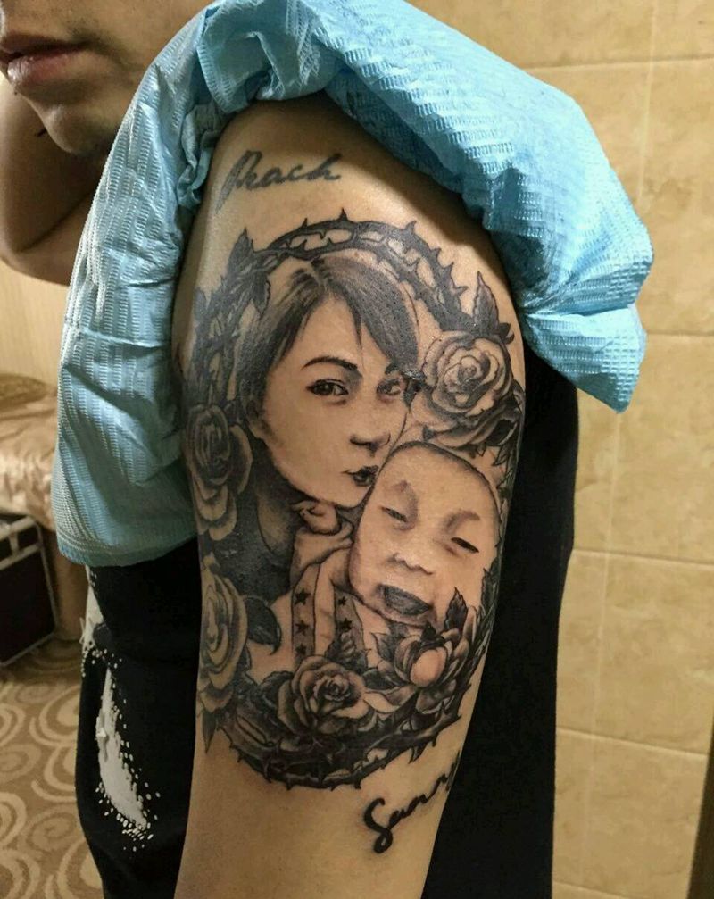 人物肖像纹身图片_手臂肖像人物成品手稿纹身图案