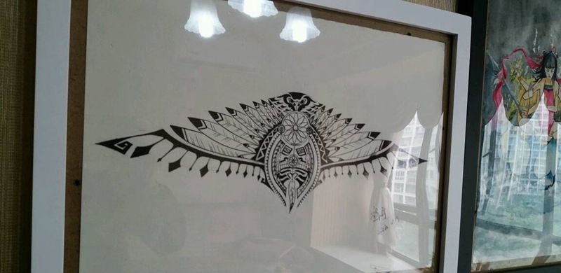 印第安图腾纹身图片_胸部图腾原创手稿纹身图案