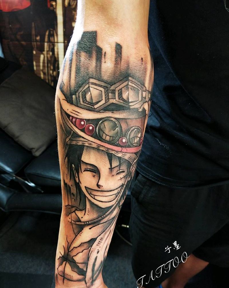海贼王纹身图片_手臂New School纹身图案