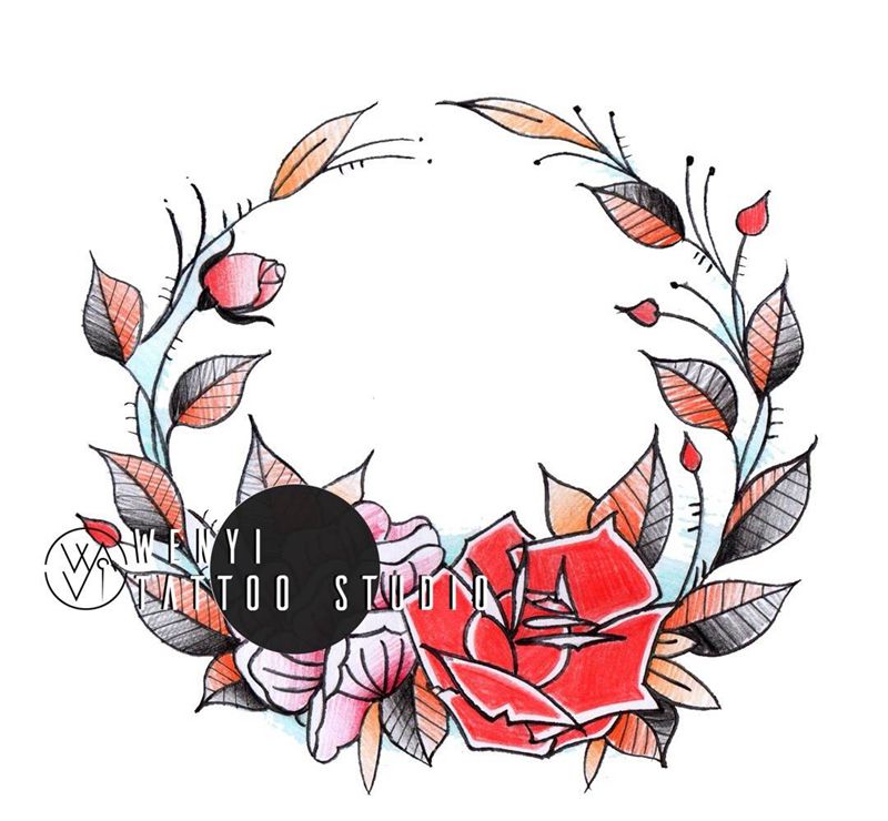 文一刺青——梦子     手稿展示纹身图片_原创欧美清新手稿成品纹身图案
