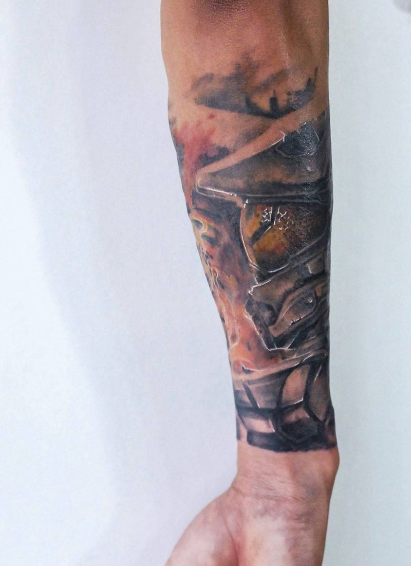 彩色写实纹身图片_成品手臂写实欧美原创纹身图案