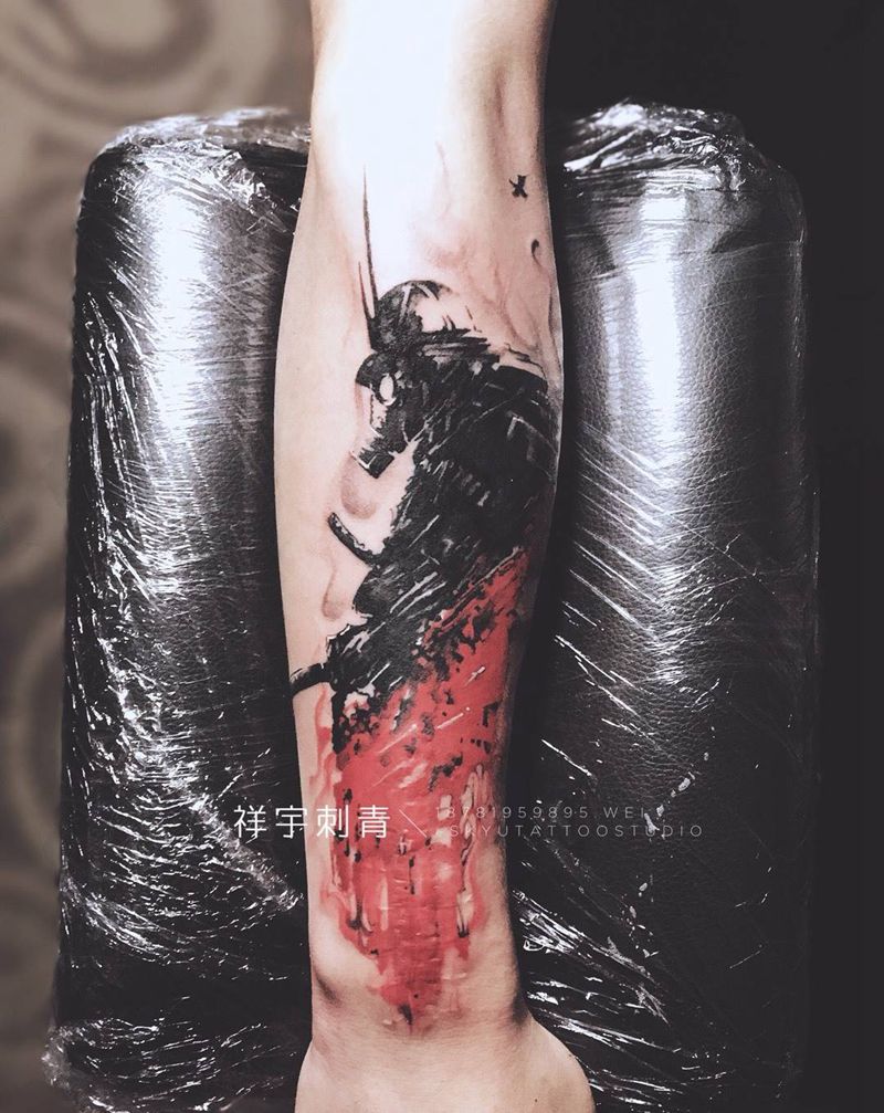 疤痕遮盖纹身图片_成品手臂人物纹身图案