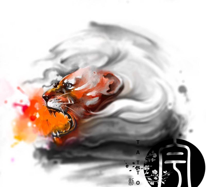 大臂定制手稿纹身图片_手稿手臂写实国画原创纹身图案