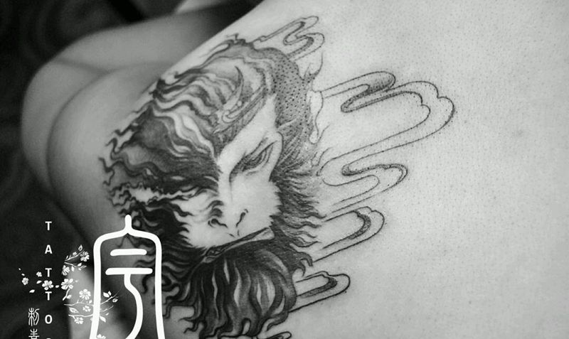 佛魔大圣纹身图片_背部传统鬼神原创成品纹身图案