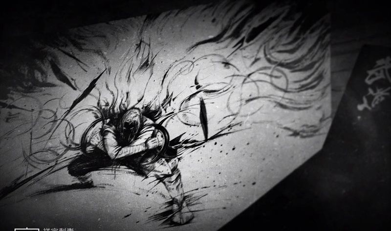 黄簿•江湖纹身图片_背部武侠纹身图案